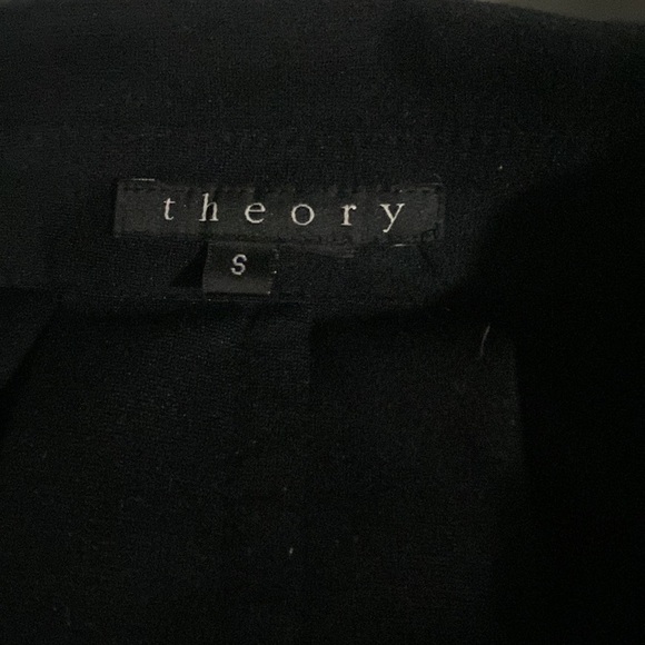 THEORY AMADI SOLID BLACK TIE BELT CROPPED TRENCH COAT UTILITY JACKET W/BELLED - Picture 9 of 11
